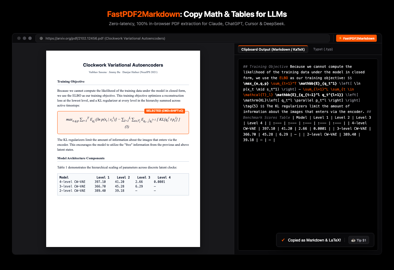 FastPDF2Markdown Live Extension Preview